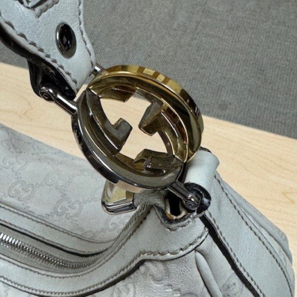 Rare.. Cream Gucci Medium Guccissima Twins  Interlocking Hobo Bag